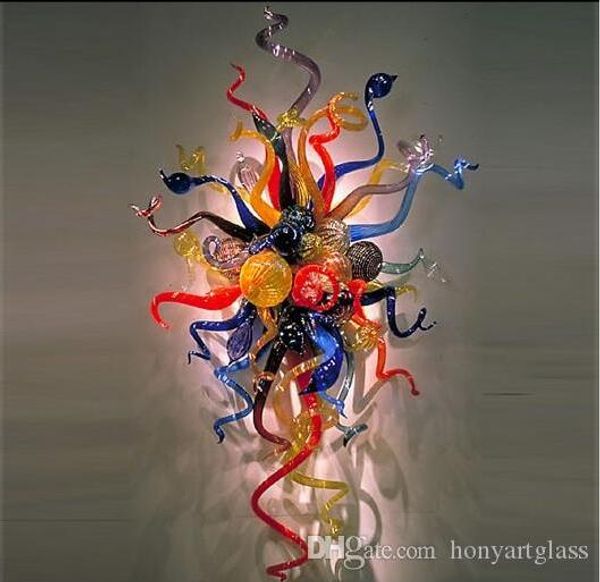 

wall lamps art fancy multicolor flower glass sconce style led lights handmade blown lighting