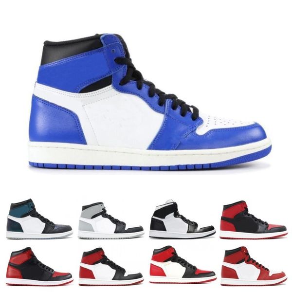

With Box 2019 New High 1 OG TOP 3 Banned Bred Royal Blue Mid Hare Men Basketball Shoes Cheap Women 1s Shattered Backboard Red White Sneakers