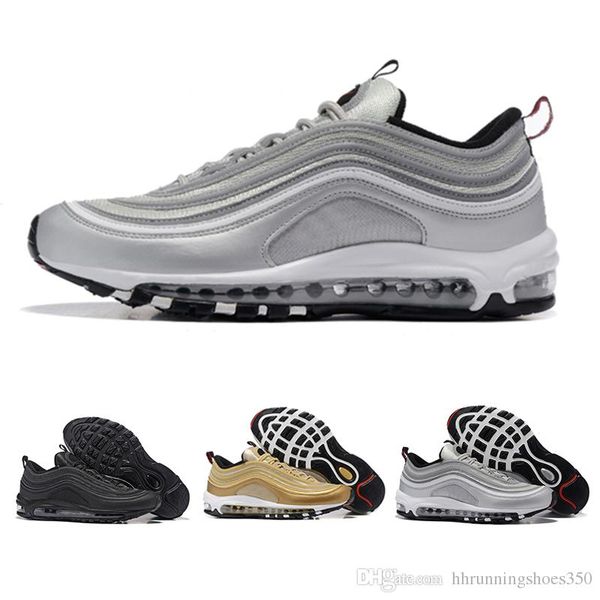 

97 og tripel white metallic gold ilver bullet 97 white 3m premium ca ual hoe with box men women hipping