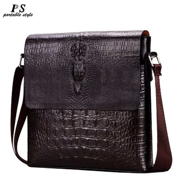 

роскошные рельефный аллигатор pattern мужчины мода дизайн высокого качества сумка мужской бизнес плечо кожа путешествия лепестковые сумки