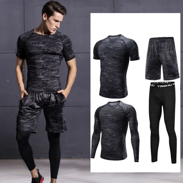 

4шт мужчина gym фитнес одежда спортивная мужская gym бег наборы фитнес тренировка одежда спорт бег бег обучение set мужчина