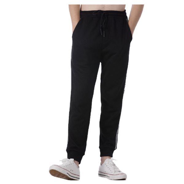 

fashion men's casual solid loose patchwork color sweatpant trousers jogger pant men trousers pants fashions men pantalÃ³n hombre, Black