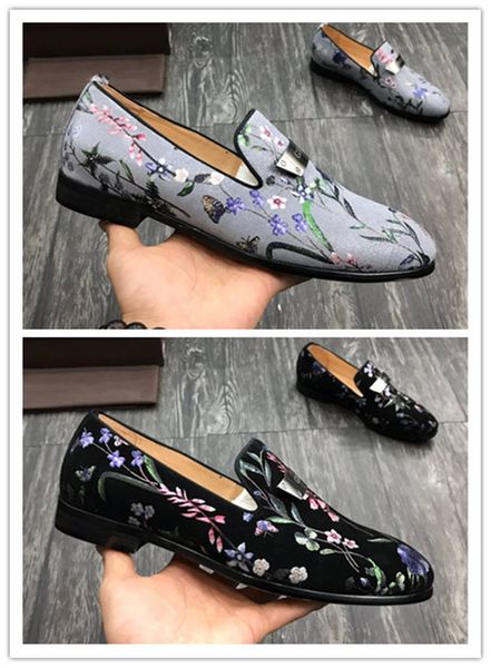 

2019 hotte t men loafer flower print de igner brand luxury men mocca in comfortable with original box ize 38 46
