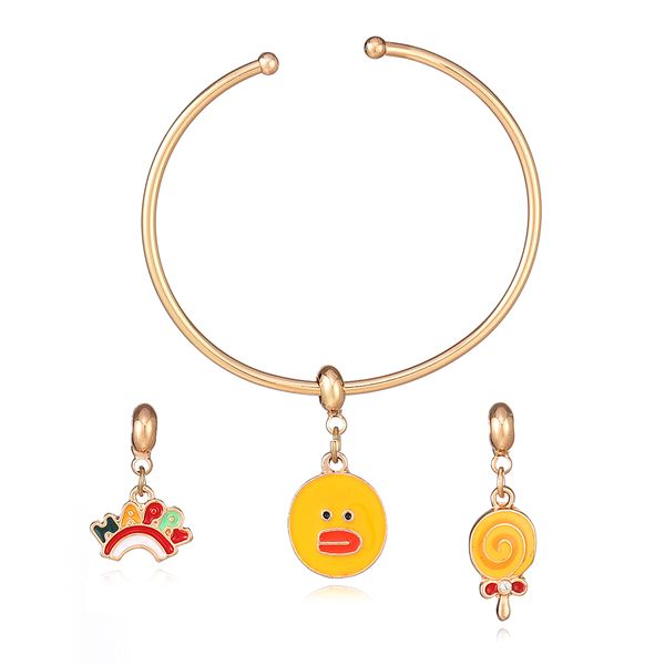 

fashion enamel charms with gold plating bangle, bracelet jewelry, Black