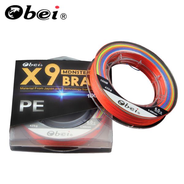 

obei 100m fishing line 9 stand pro super 9 slick braided power japan pe fishing line multifilament 0.10mm-0.70mm stealth