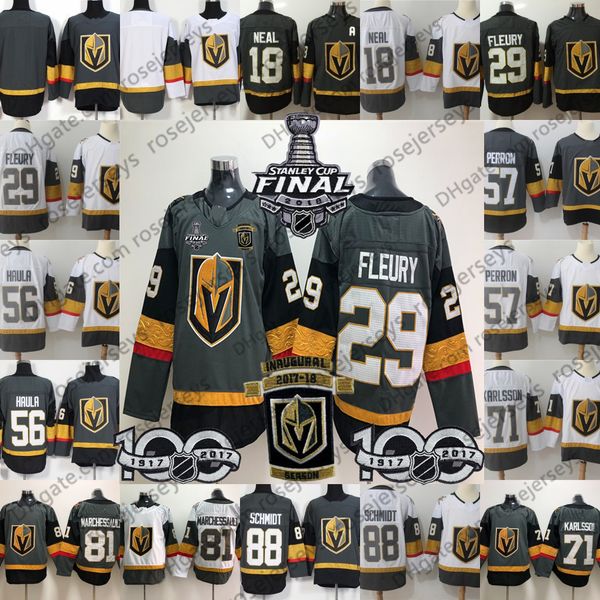 

vegas golden knights stanley cup jersey 29 marc-andre fleury 67 max 71 william karlsson 81 marchessault 88 nate schmidt 61 stone, Black;red