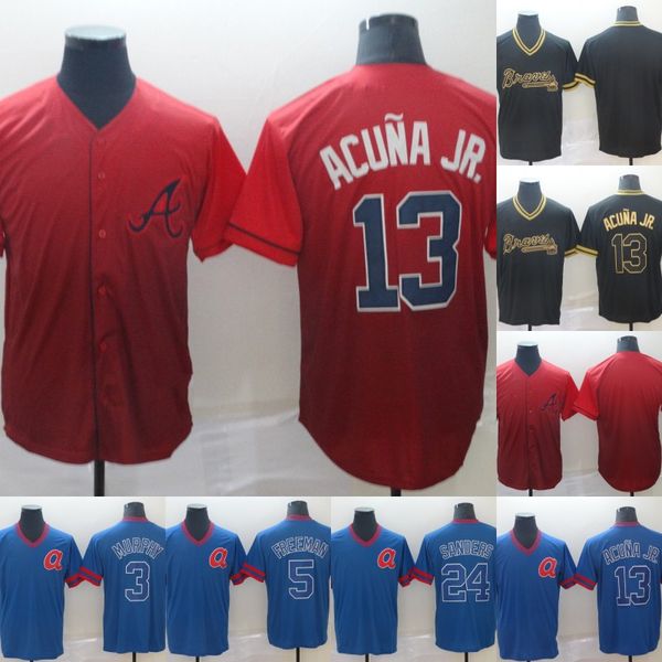 

Mens Atlanta 13 Ronald Acuna Jr. Jr 3 Dale Murphy 5 Freddie Freeman 24 Deion Sanders 100% Stitched Braves Baseball Jerseys Cheap S-XXXL