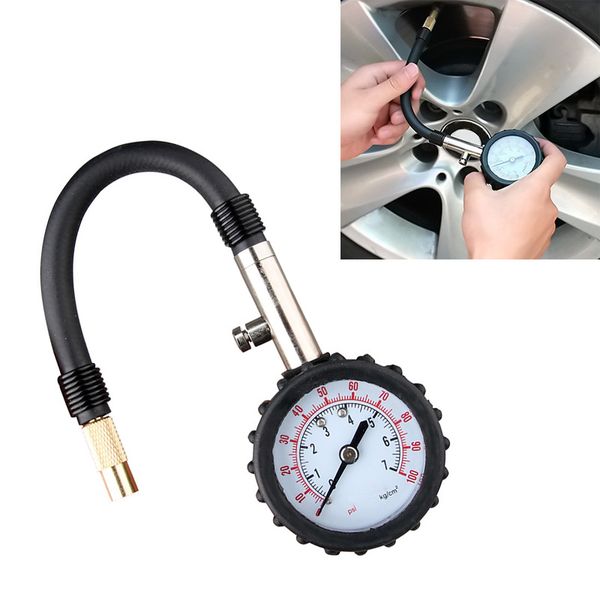 

long tube auto car bike motor tyre air pressure gauge 0-100 psi meter vehicle tester monitoring system m8617