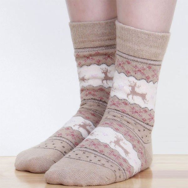 

women winter socks christmas gift warm wool socks, Pink;yellow