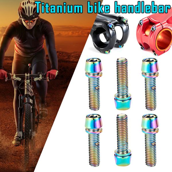 

6pcs titanium plated colored screws bolts m5*18mm for mountain bike handlebar fg66