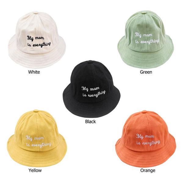 

boys girl sun hat cartoon embroidery baby fisherman cap daily bucket caps, Yellow