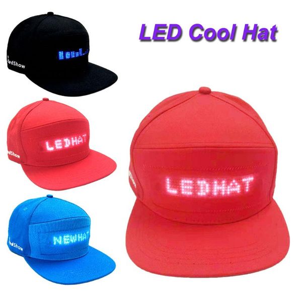 

прохладный hat моды cap led с экрана света водонепроницаемый смартфон controlled мобильный телефон беспроводной передачи, Blue;gray