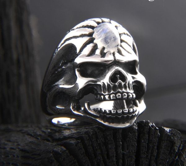 

moonstone ring personality silver 925 flame ring, Slivery;golden