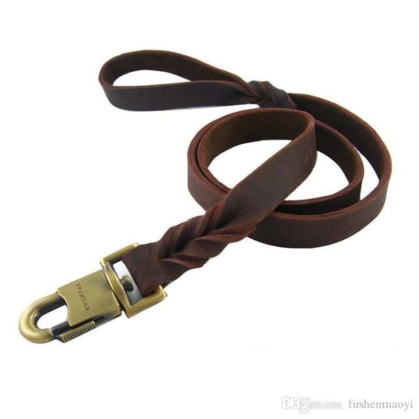 

pet supplies soft genuine cowhide pet dog leashes medium large dog leash brown 3 types