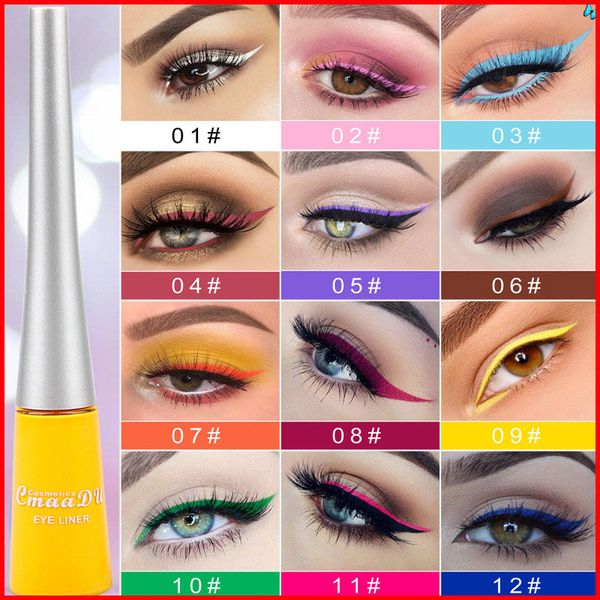 

cmaadu 12 цвет матовый eyeliner coloful quikc dry liquid eye liner продолжительный пигментные водонепроницаемый макияж глаз