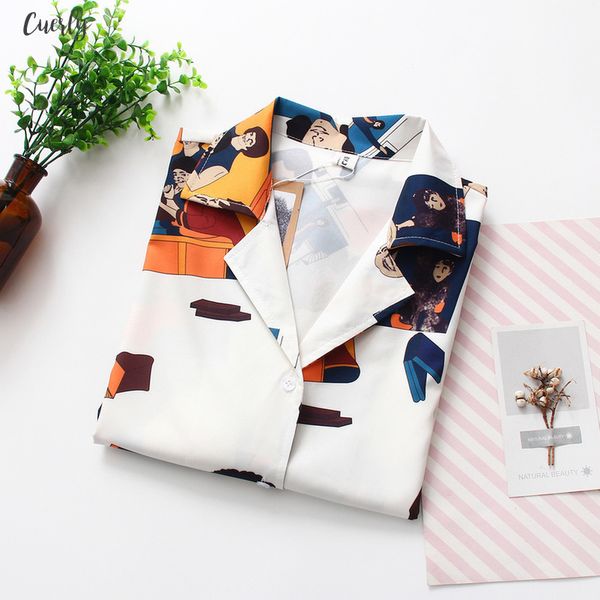 

2020 new women short sleeve fashion face print white cotton blouse bow shirts summer casual loose beach shirts blusas