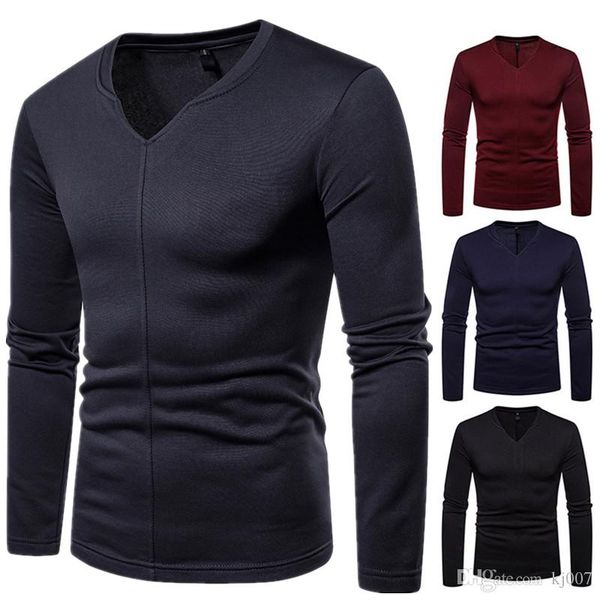 

высокое качество мужские рубашки новый бренд рубашка мода простой сплошной цвет с длинными рукавами футболки повседневные поло повседневные, White;black