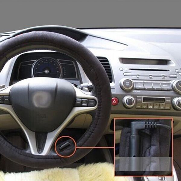 

38cm 12v atmospheric auto car lighter plug heated heating electric steering wheel covers warmer winter universal steering covers
