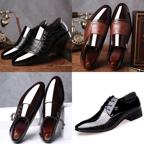 

men's dress shoe snakeskin grain leather men wedding oxford shoes lace-up office suit men's casual shoes luxury italian 320, Black
