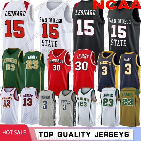 

ncaa diego state aztecs kawhi 15 leonard jerseys college dwyane 3 wade texas kevin 35 durant irish high school lebron 23 james 13 harden, Black;red