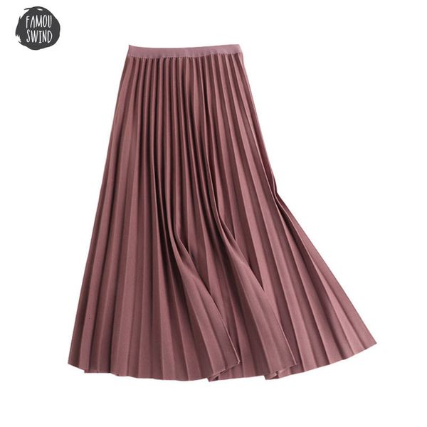 

pleated skirt new long spring autumn solid color large pendulum 2019 korean a line elastic waist tutu women maxi skirts, Black