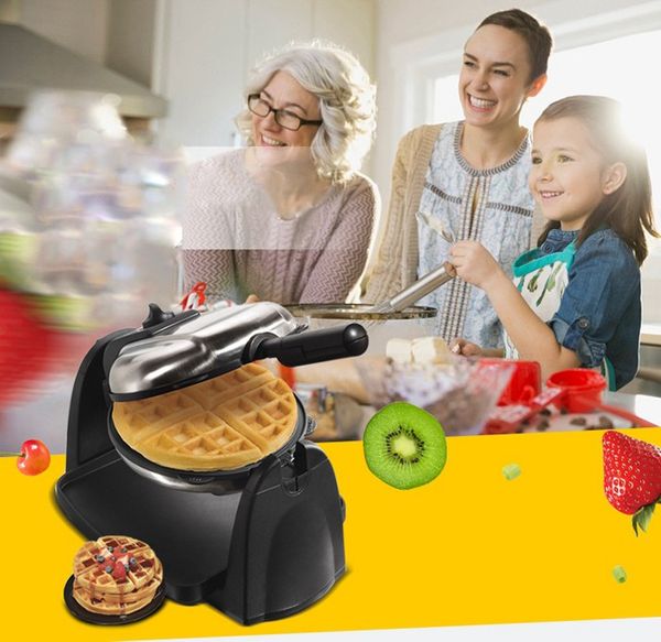 Waffle Makinesi Çok İşlevli Ev Elektrikli Çift Taraflı Pırtı Tavası Isıtma Otomatik Muffin Makinesi Waffle Yapımcıları