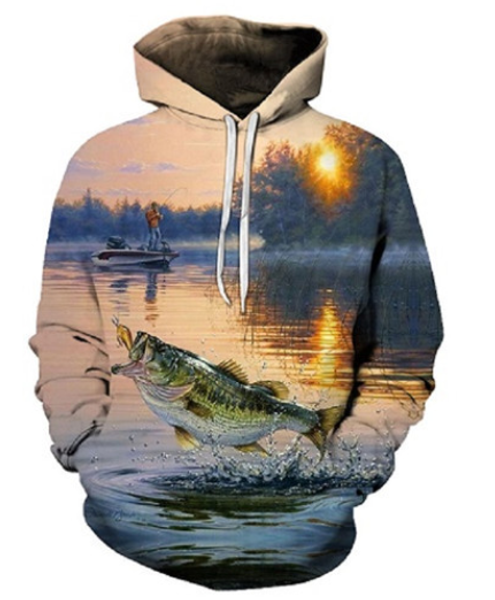 

новые моды fishman 3d печати толстовки мода рыба лодка пейзаж одежда женщины / мужчины мода 3d hoodiest повседневная пуловеры топы k488, Black