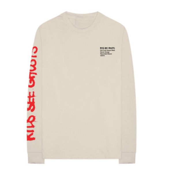 

2018 summer new high street kids see ghost chinese landscape painting tees crew neck long sleeves t shirts kanye west, White;black