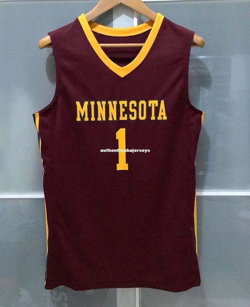

wholesale golden gophers #1 mens basketball game jersey maroon t-shirt vest stitched basketball jerseys ncaa, Black;blue
