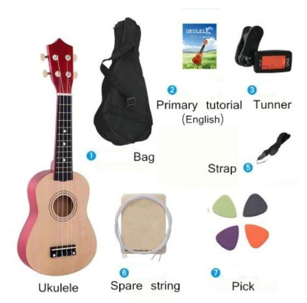 

красивый 21-дюймовый укулеле полное оборудование [отправить учебники английского языка] начинающие начинают практиковать гитарные инструмент