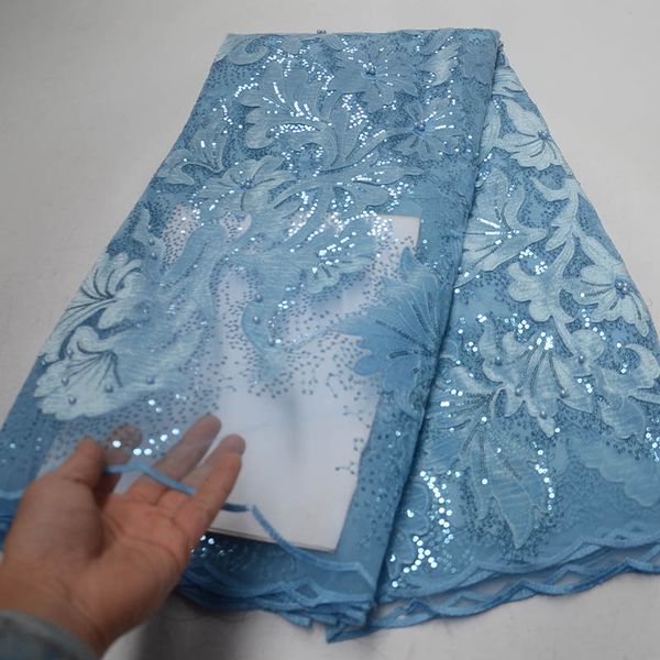 

african french sequins lace fabric 2019 african tulle lace fabric nigerian sequins embroidered wedding, Pink;blue