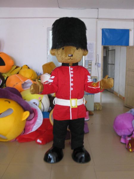 

2019 cavalry bear mascot costumes animated theme hat bear animal cospaly cartoon mascot character halloween carnival party cost, Red;yellow