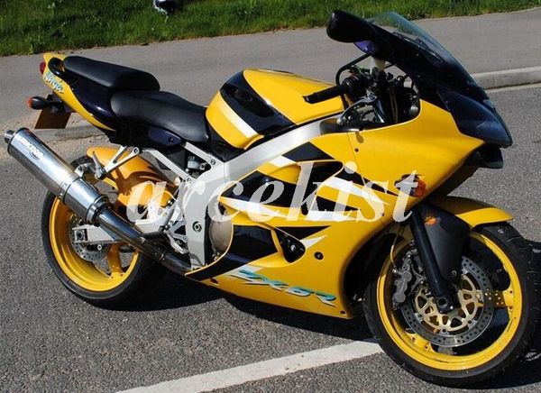 

motorcycle new abs injection mold full fairings kit fit for kawasaki ninja zx-6r 2000 2001 2002 636 zx6r bodywork set custom yellow white