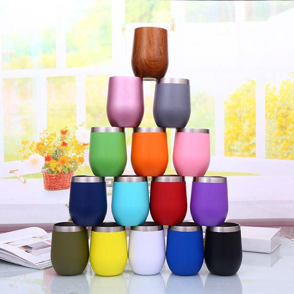 

12OZ Stainless Steel Stemless Wine Glass Tumbler | Double Wall Vacuum Insulated Travel Tumbler Cup for Coffee, Wine, Cocktails, Ice Cream