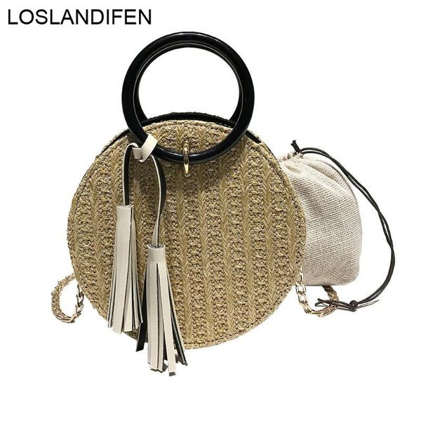 

круглый соломы сумки женские летние ротанга сумка ручной тканые пляжная сумка через плечо сумочка круг богемы 6c2734