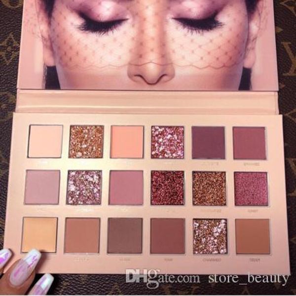 

Huda beauty 18 color eye hadow palette nude ro e gold textured palette makeup eye hadow beauty palette matte himmer