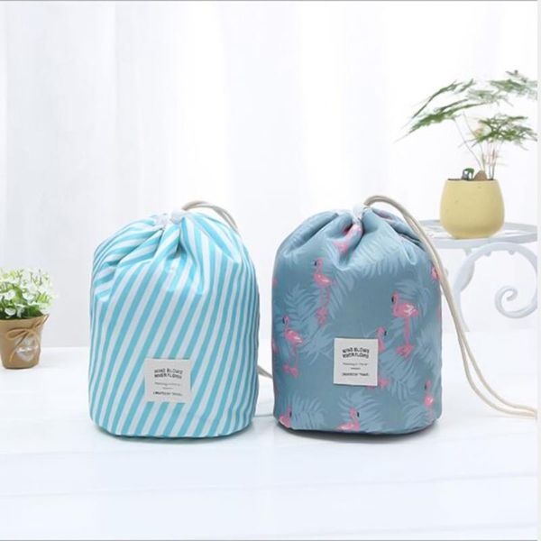 

womens cosmetic make up storage travel drawstring pouch bucket organizer bags