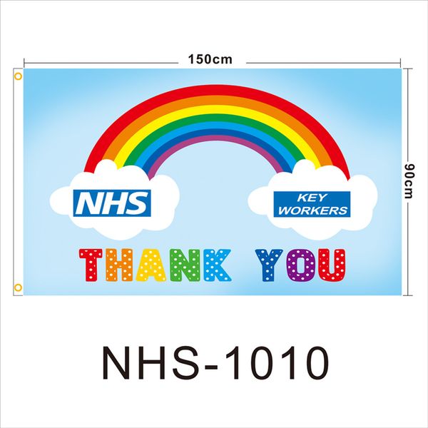2020 thank you nhs rainbow flag uk polyester banner