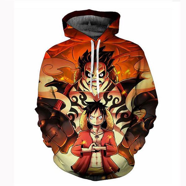 

mens designer one piece luffy hoodies sweatshirts 3d print sweatshirt hoodie men/women clothing aa0340, Black