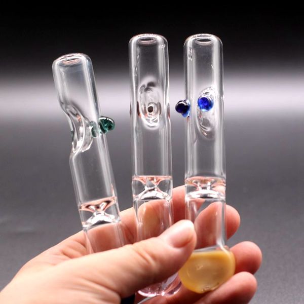 Glasraucherhandpfeife Lollipop-Form Maßgeschneiderte transparente Pfeife Pyrex-Ölbrenner-Bubbler