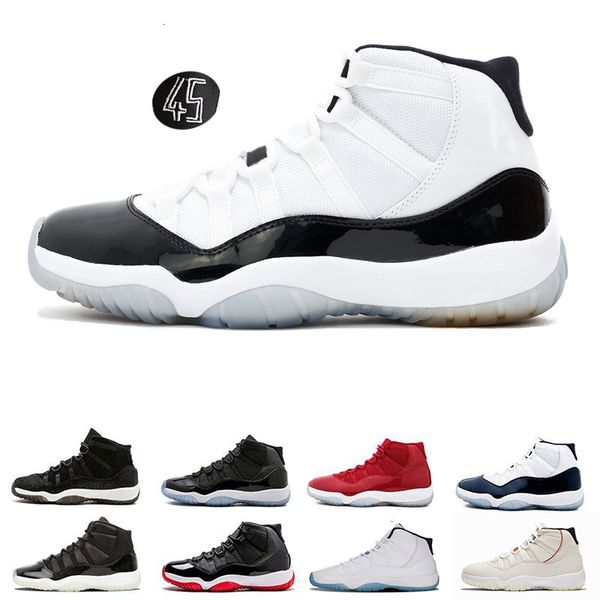 

mens basketball shoes 11s gym red chicago midnight navy unc space concord 45 athletic sport casual shoe sneakers ing, Black