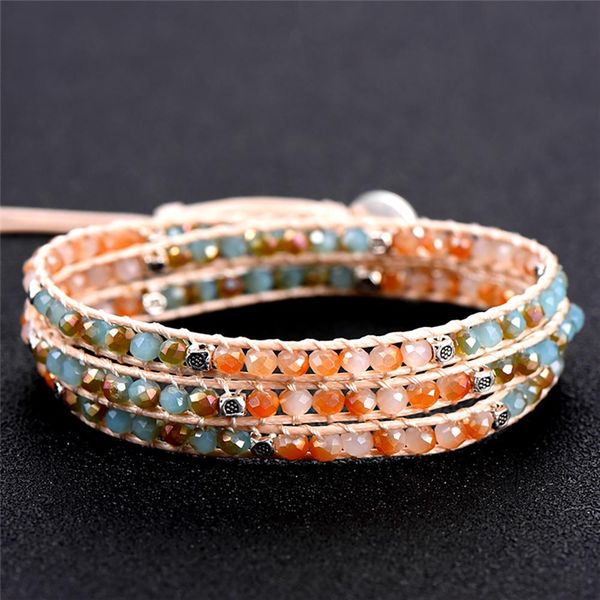 

новые чешские женщины градиент стекла бисером ручной работы тканые многослойные браслет ювелирные изделия, Black