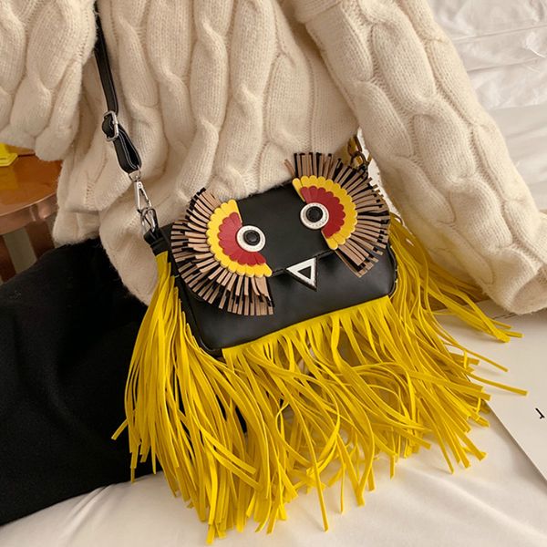

gykaeo vintage owl crossbody bags for women 2019 fashion small shoulder bag ladies chains tassel messenger bags bolsa feminina