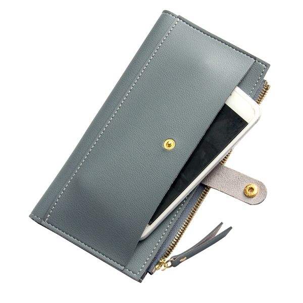 

luxury new 2019 women wallets long fashion fastener hasp pu leather wallet female purse clutch money women wallet coin purse, Red;black