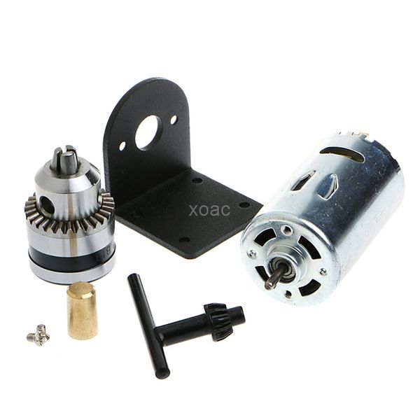 

mini hand drill diy lathe press 555 motor w/ 1/8" chuck+ mounting bracket 12-36v m08 dropship