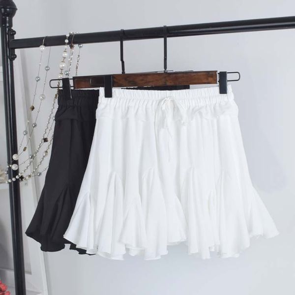 

high waist pleated skirt fashion skirt, Black