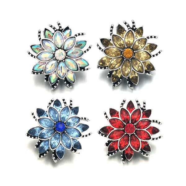 

fashion new component 034 crystal 3d 18mm metal snap button for bracelet necklace interchangeable jewelry women accessorie findings