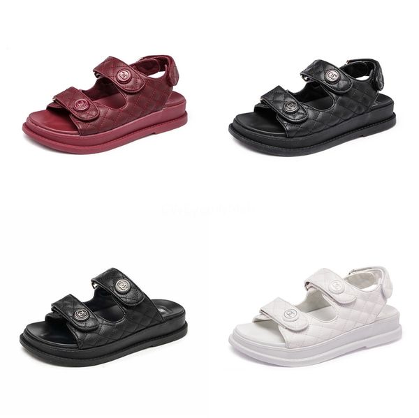 

ebullient2020 shoes womens all-match circle head flat bottom 40-43 will code sandals woman joker#802, Black