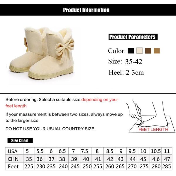 

women shoes platform non-slip boots fur bowtie shoes plush suede warm butterfly boots winter snow shoes wj007, Black