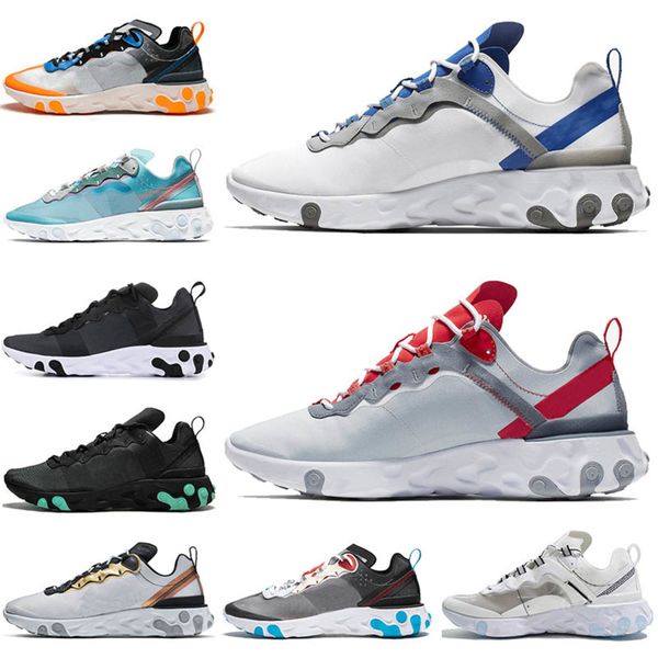 

trainers mens shoes react element 55 se fashion breathable brand undercaver x react 87 womens sneaker orange black white designer shoes